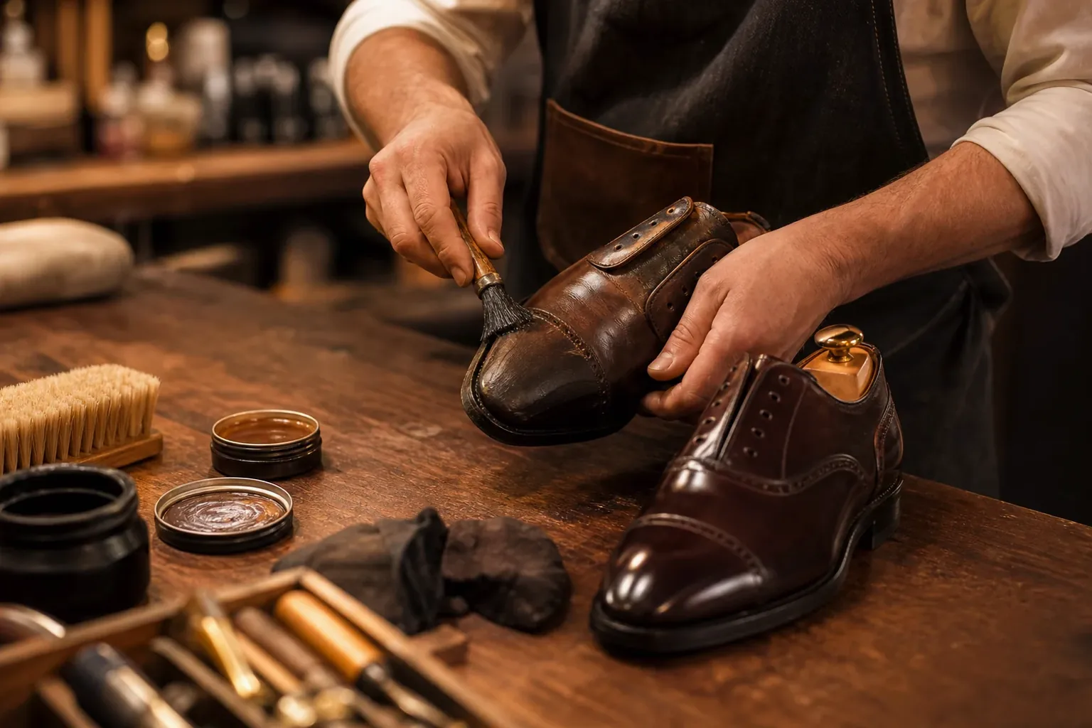 Serviço reforma de sapatos sociais de O Polo Sapateiro Americana em Americana